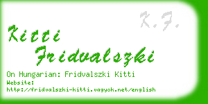 kitti fridvalszki business card